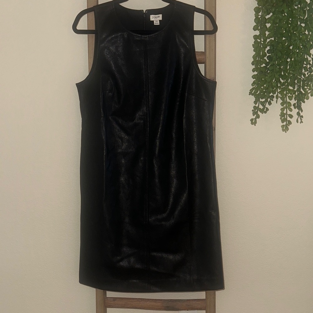 Faux Leather Shift dress- size 10 NWT